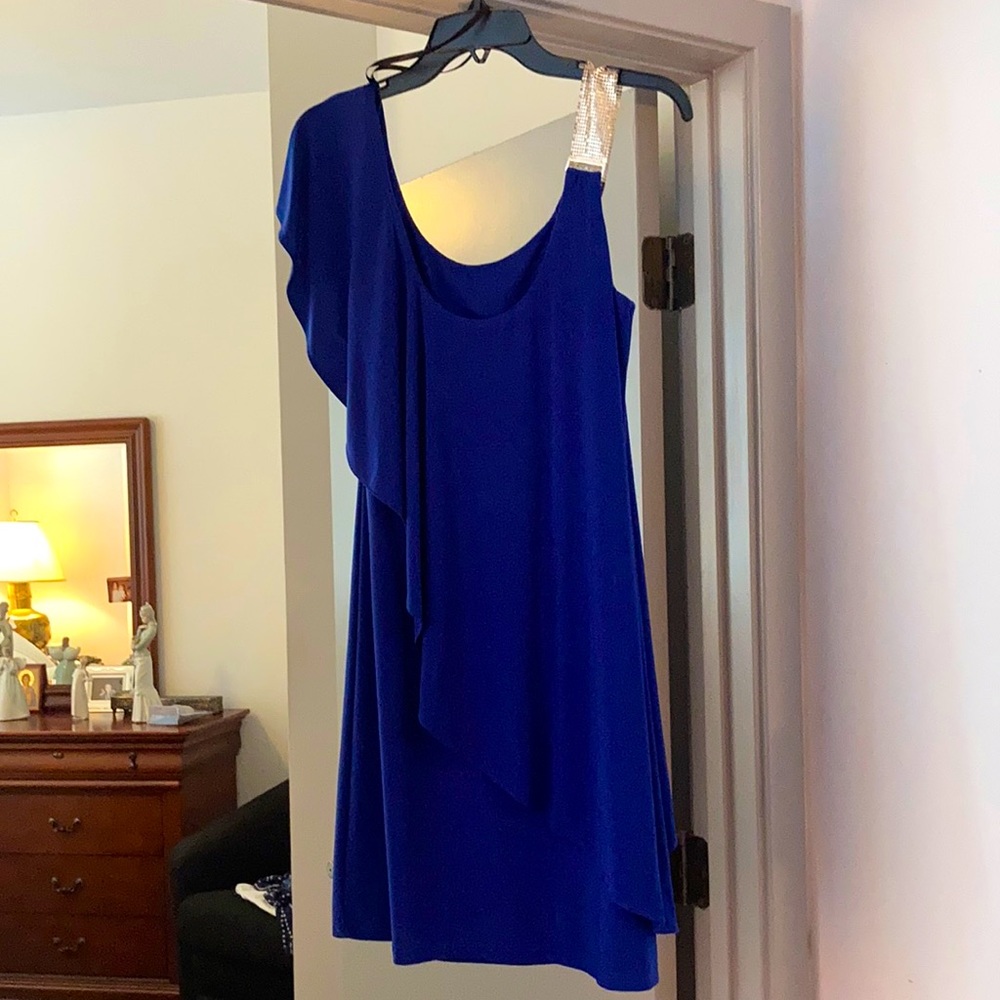 Royal blue asymmetrical dress